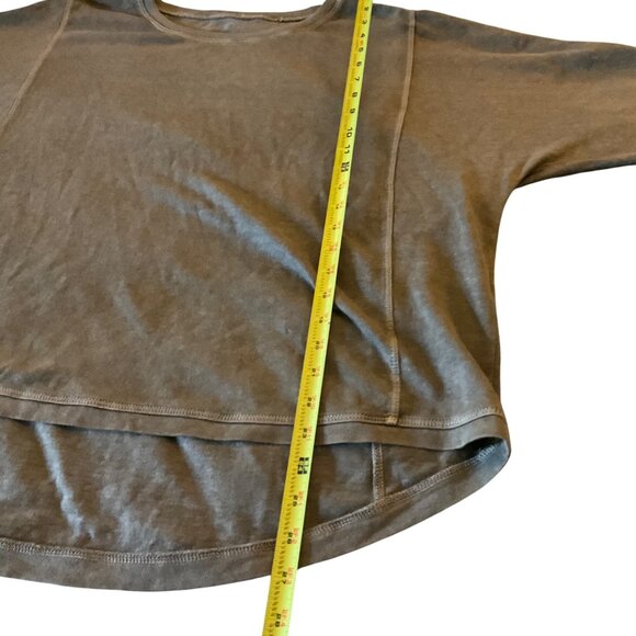 Poetry Brown Hemp-Cotton Blend 3/4 Sleeve High-Low Top Womens Size  US 12 Boxy L - Picture 6 of 9